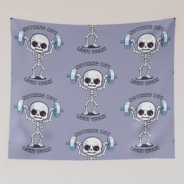 Item preview, Deadlift Nothing but Light Work Skeleton Pun designed and sold by TheFoxyWolfShop.