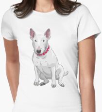 white Bull Terrier Women's Fitted T-Shirt