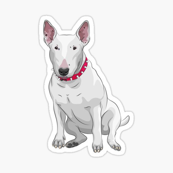 white Bull Terrier Sticker