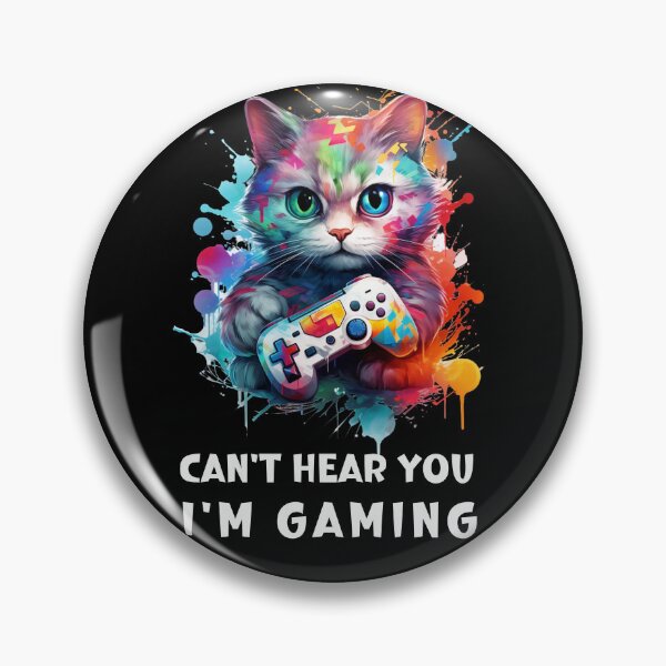 Aperçu de l'œuvre Je ne t'entends pas, je joue à Gaming Cat créée et vendue par ArtFromBeyond.