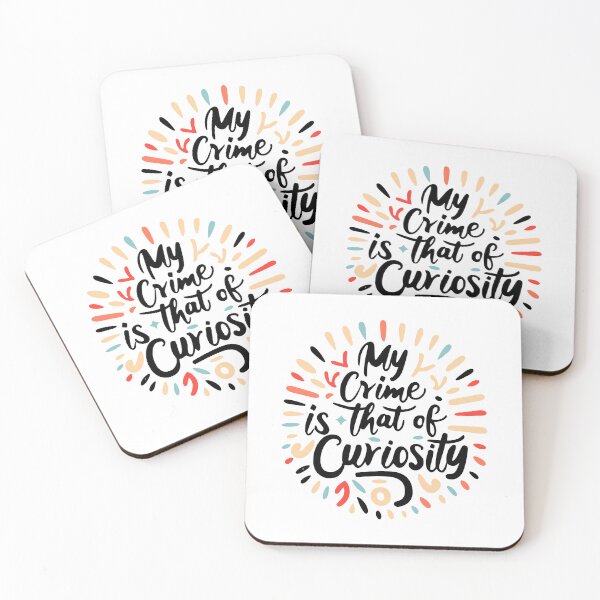Item preview, My Crime is That of Curiosity Colorful Graphic Black designed and sold by PMCreative.