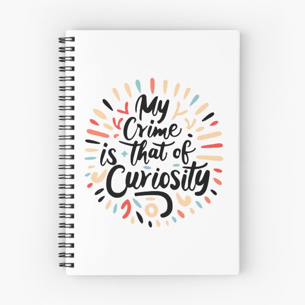 Item preview, My Crime is That of Curiosity Colorful Graphic Black designed and sold by PMCreative.
