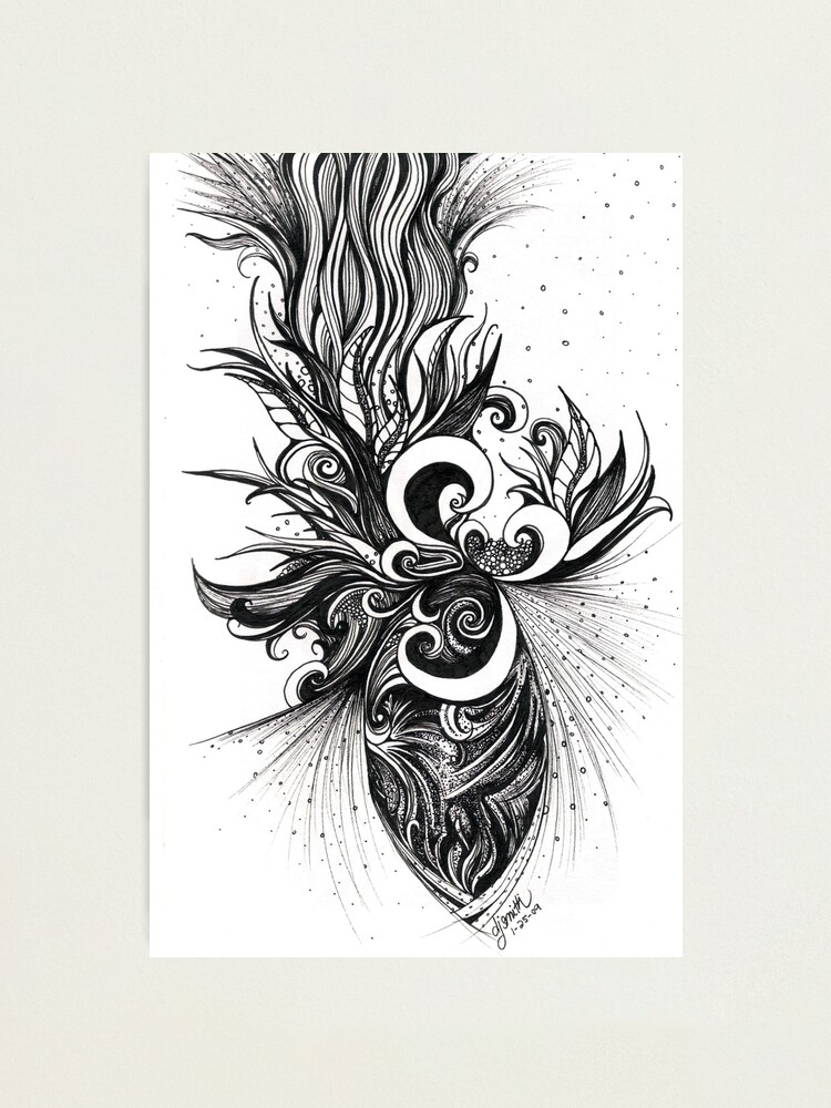 Alternate view of Restless, Ink Drawing Photographic Print
