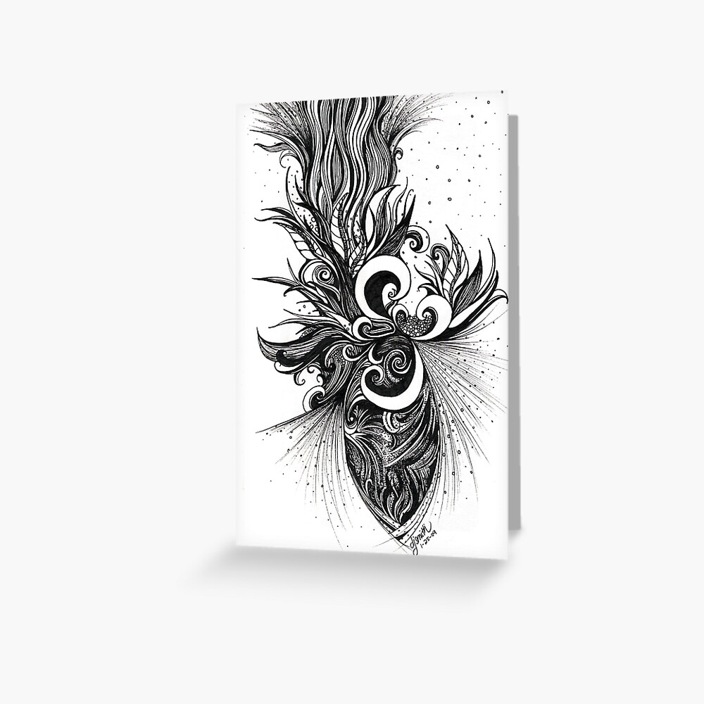Restless, Ink Drawing Greeting Card