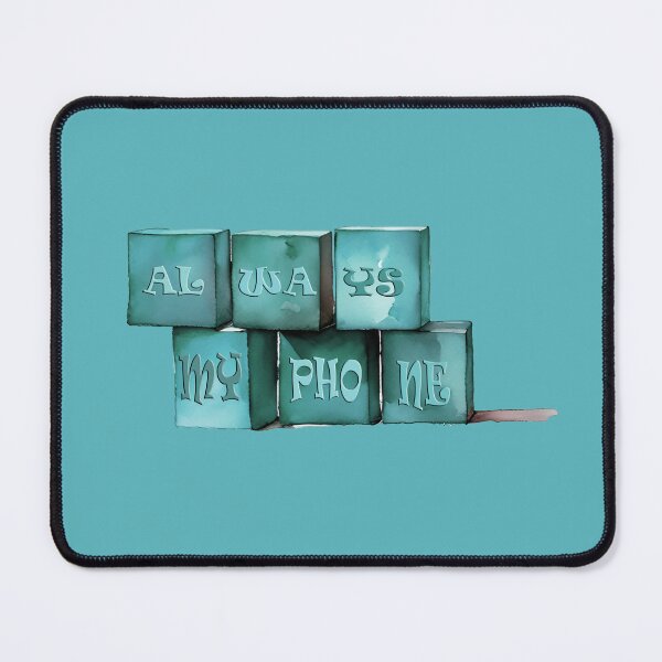 Item preview, Always on my Phone Pun Fun with Words on Blocks Style 1a Colors 6 of 6 designed and sold by Beachy.
