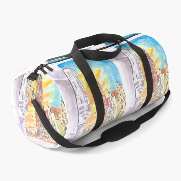 Item preview, Festive Landshut Oldtown with Illuminated Clouds and Saint Martin at Sunset designed and sold by artshop77.