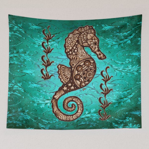 Item preview, Seahorse Tangle Woodburn designed and sold by MoodyMuseArt.