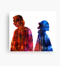 "You're Not Alone." Rey - Kylo (transparent) Canvas Print