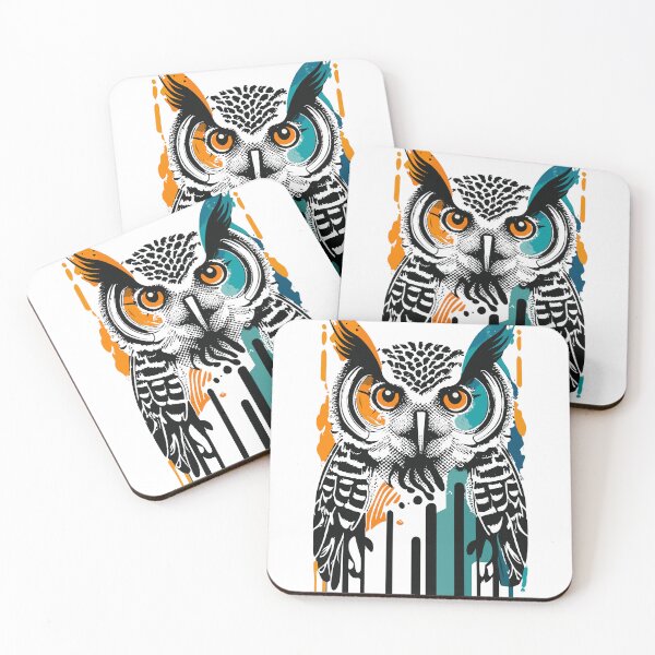 Item preview, Owl Bauhaus style designed and sold by PrintSoulDesign.