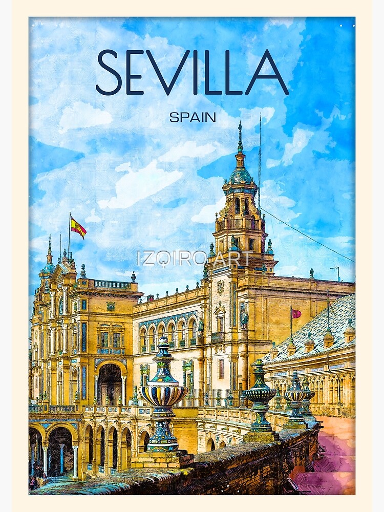 Seville Spain Vintage Minimal Retro Travel Poster | Poster