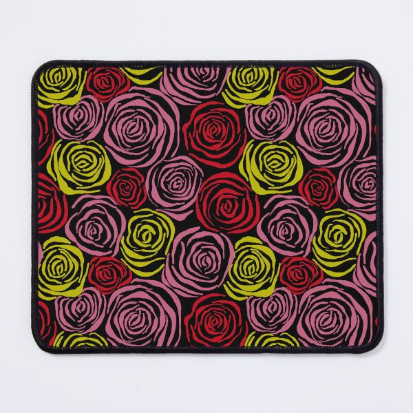Item preview, Pink, yellow and red roses on black designed and sold by PrettywithColor.