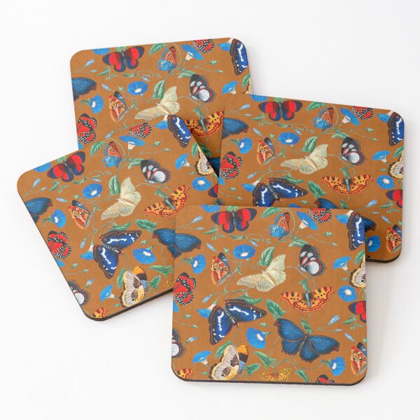 Item preview, Papillonia - Morning Glory with Butterflies in ginger orange  designed and sold by Delinda Graphic Studio.