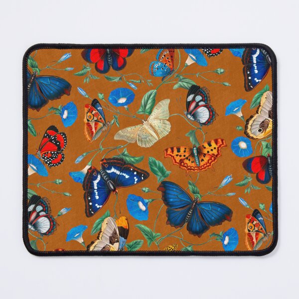 Item preview, Papillonia - Morning Glory with Butterflies in ginger orange designed and sold by Delinda Graphic Studio.