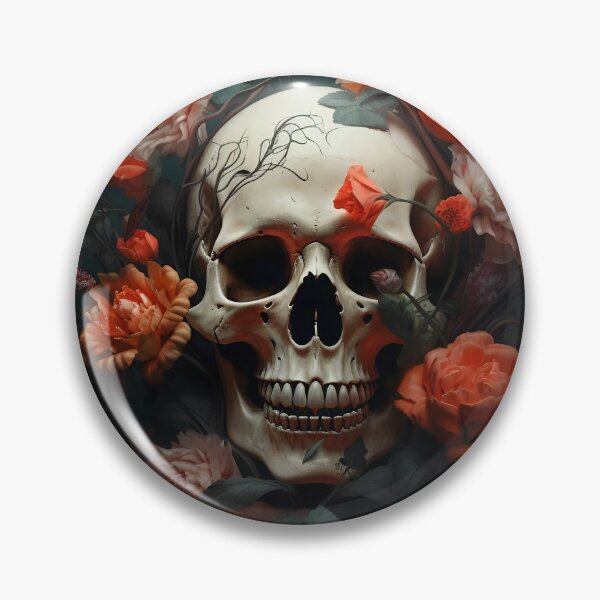 Item preview, Skull surrounded by Bright Flowers designed and sold by dcrc.