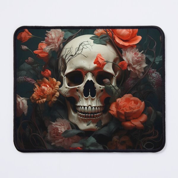 Item preview, Skull surrounded by Bright Flowers designed and sold by dcrc.