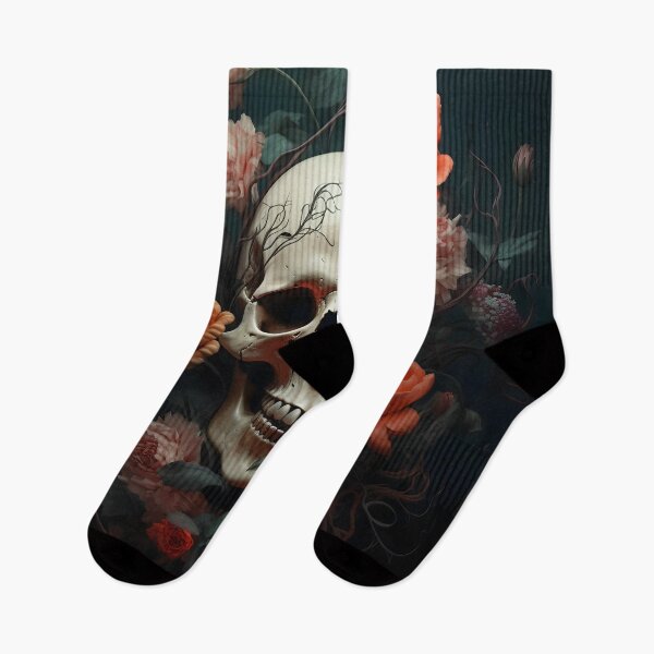 Item preview, Skull surrounded by Bright Flowers designed and sold by dcrc.