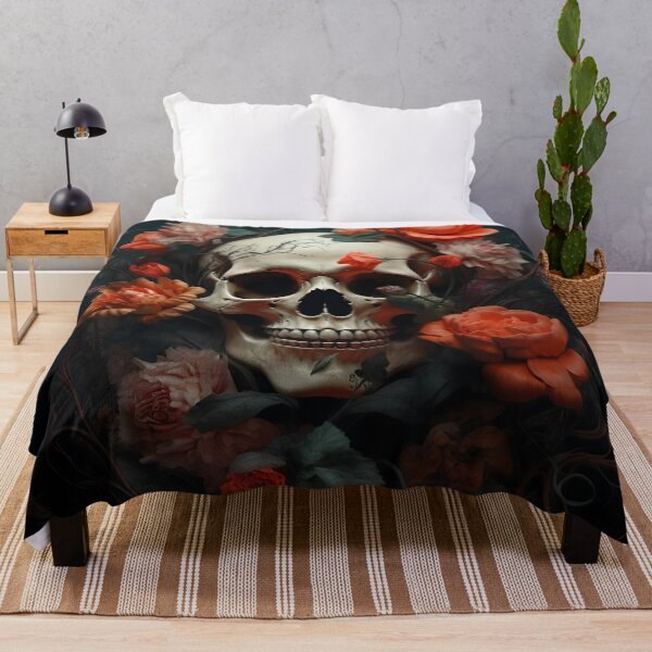 Item preview, Skull surrounded by Bright Flowers designed and sold by dcrc.
