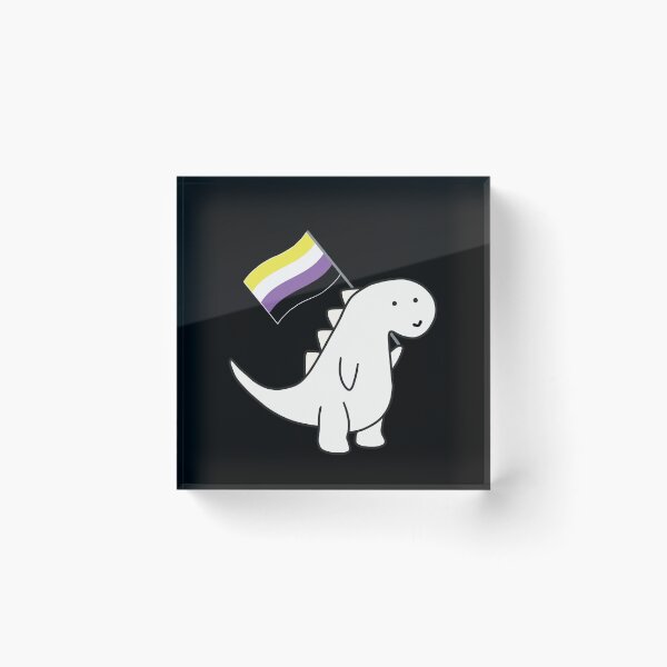 Item preview, Nonbinary Dinosaur with Pride Flag designed and sold by AntonsCorner.