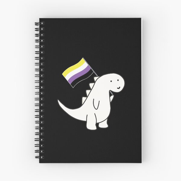 Item preview, Nonbinary Dinosaur with Pride Flag designed and sold by AntonsCorner.