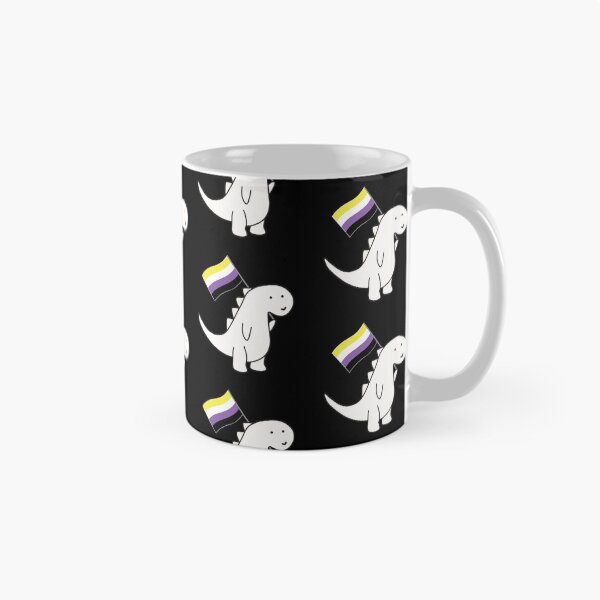 Item preview, Nonbinary Dinosaur with Pride Flag designed and sold by AntonsCorner.