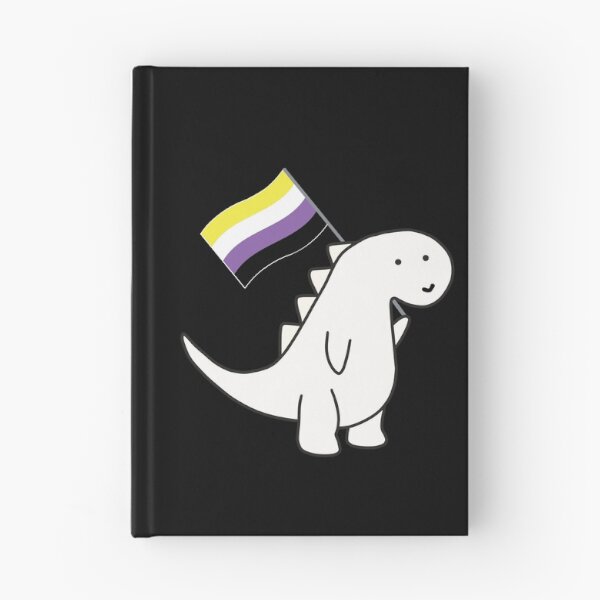 Item preview, Nonbinary Dinosaur with Pride Flag designed and sold by AntonsCorner.