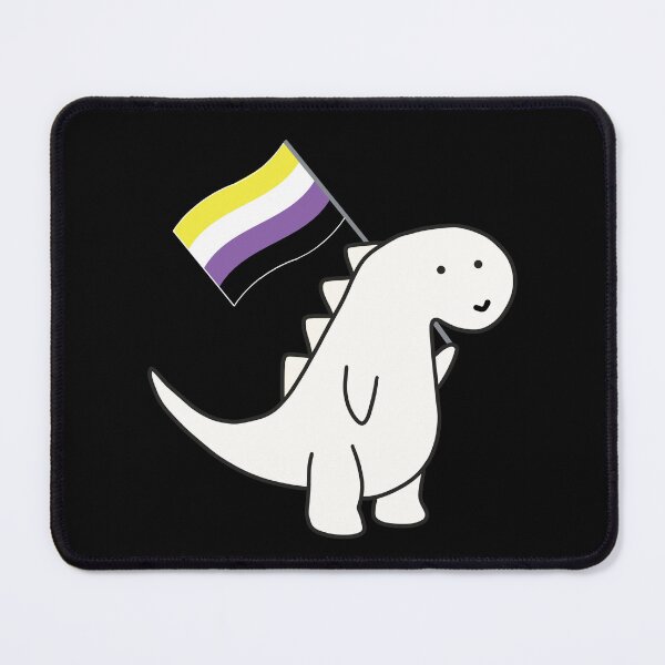 Item preview, Nonbinary Dinosaur with Pride Flag designed and sold by AntonsCorner.