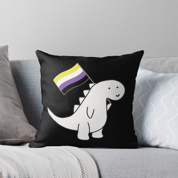 Item preview, Nonbinary Dinosaur with Pride Flag designed and sold by AntonsCorner.