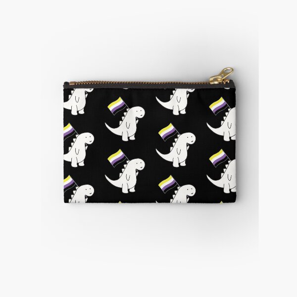 Item preview, Nonbinary Dinosaur with Pride Flag designed and sold by AntonsCorner.
