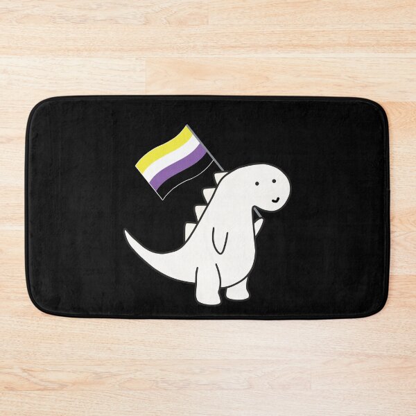 Item preview, Nonbinary Dinosaur with Pride Flag designed and sold by AntonsCorner.