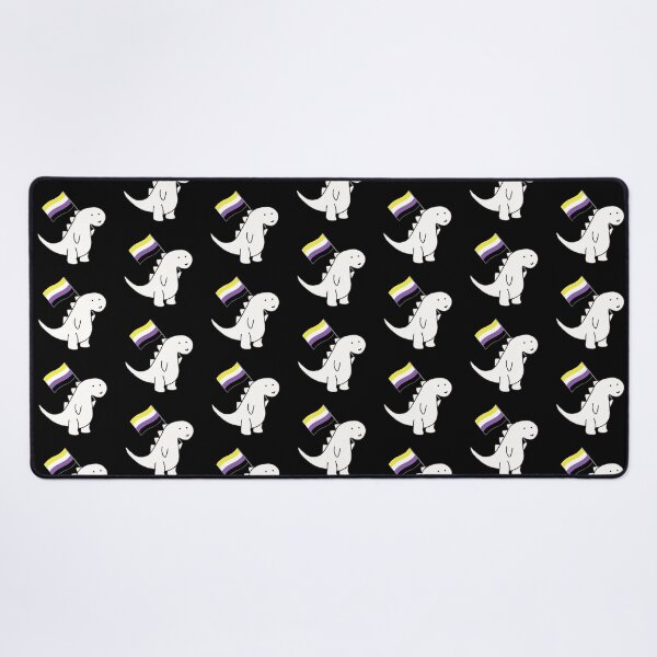Item preview, Nonbinary Dinosaur with Pride Flag designed and sold by AntonsCorner.