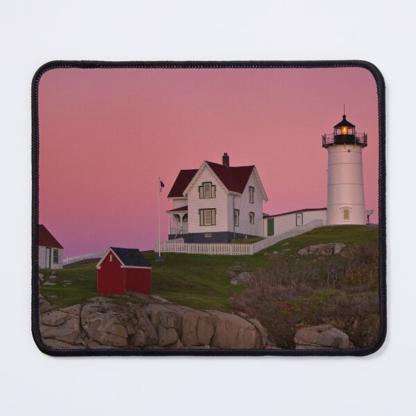 Item preview, Nubble Lighthouse with Pink Sky, Sunset designed and sold by KellyHeaton.