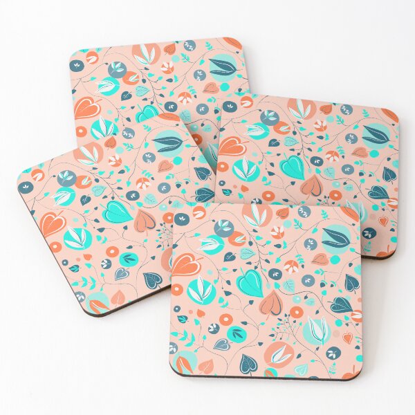 Item preview, Playful leaves and dots, orange & teal designed and sold by Maryann Candito.
