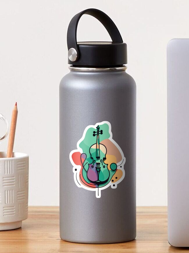 Thumbnail 1 of 3, Sticker, Violon art designed and sold by Coollzone.