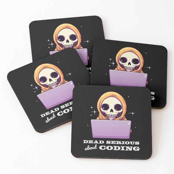 Item preview, Dead Serious About Coding Funny Web Developer Skeleton designed and sold by skullcap-prints.