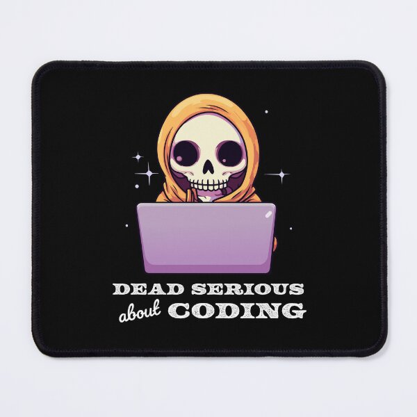 Item preview, Dead Serious About Coding Funny Web Developer Skeleton designed and sold by skullcap-prints.