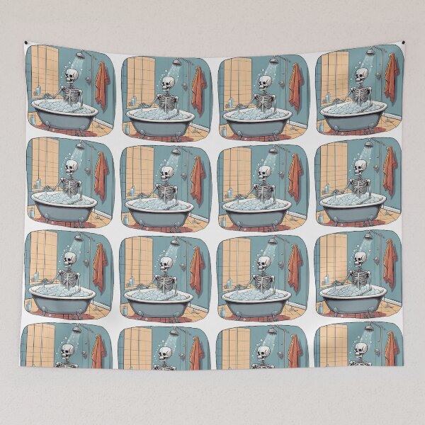 Item preview, Skeleton taking a bubble bath designed and sold by Constanza313.