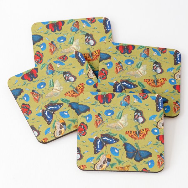 Item preview, Papillonia - Morning Glory with Butterflies in lime green designed and sold by Delinda Graphic Studio.