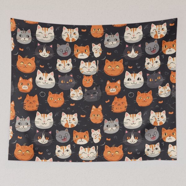 Item preview, Cute cat Faces Pattern 2023 Style Trends designed and sold by aqua1001.