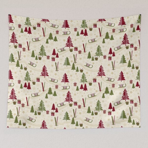 Item preview, Merry christmas pattern with snowflakes, christmas trees nad christmas elements designed and sold by Acolors.