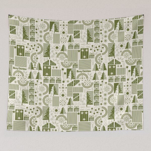 Item preview, Merry christmas pattern with snowflakes, christmas trees nad christmas elements designed and sold by Acolors.