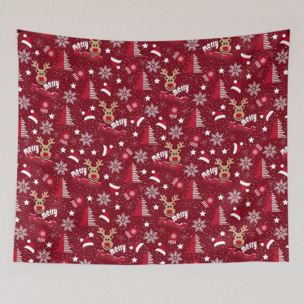 Item preview, Merry christmas pattern with snowflakes, christmas trees nad christmas elements designed and sold by Acolors.