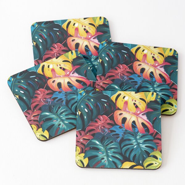 Item preview, Rainbow monstera pattern designed and sold by BloodRubyz.