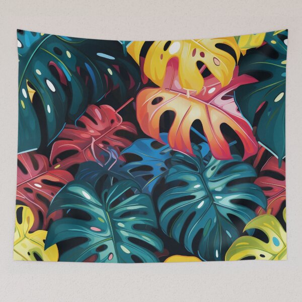 Item preview, Rainbow monstera pattern designed and sold by BloodRubyz.