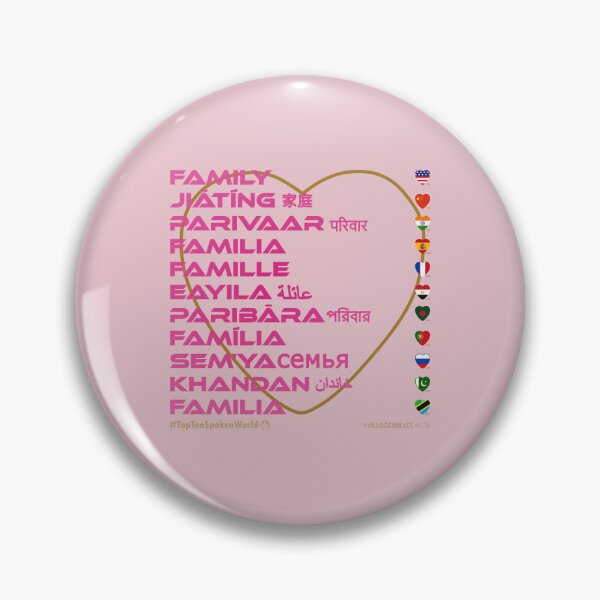 Item preview, FAMILY: Top Ten Spoken Languages (World) Village Values Series (Pink) designed and sold by Carbon-Fibre Media.