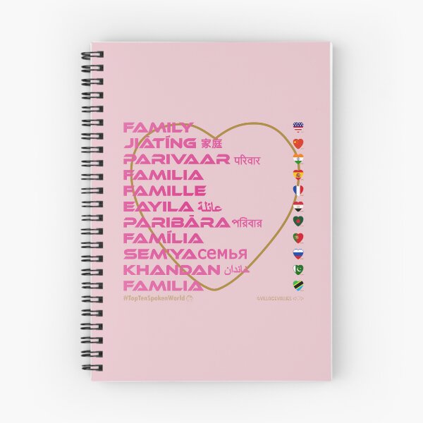Item preview, FAMILY: Top Ten Spoken Languages (World) Village Values Series (Pink) designed and sold by Carbon-Fibre Media.