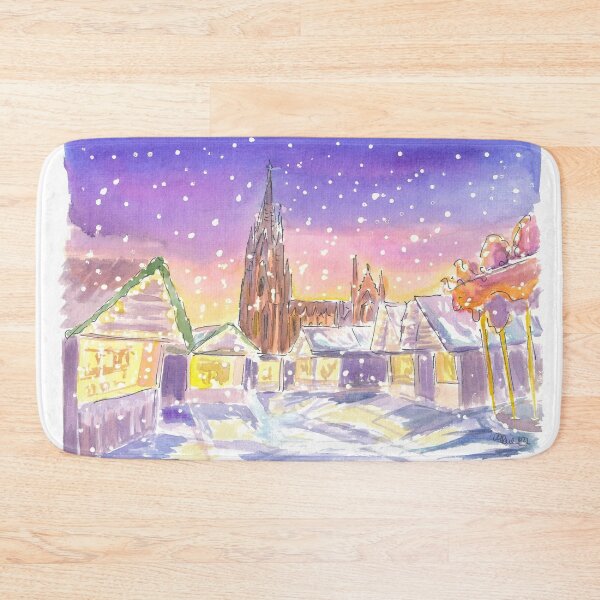 Item preview, Cologne Germany Winter Scene with Cathedral and XMAS Market designed and sold by artshop77.