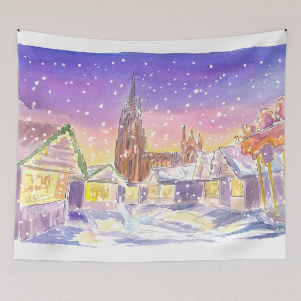 Item preview, Cologne Germany Winter Scene with Cathedral and XMAS Market designed and sold by artshop77.