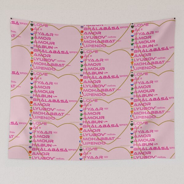 Item preview, LOVE: Top Ten Spoken Languages (World) Village Values Series (Pink) designed and sold by Carbon-Fibre Media.