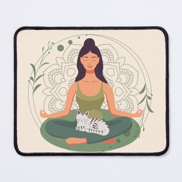 Item preview, Meditating with a cat designed and sold by AleviryMayoral.