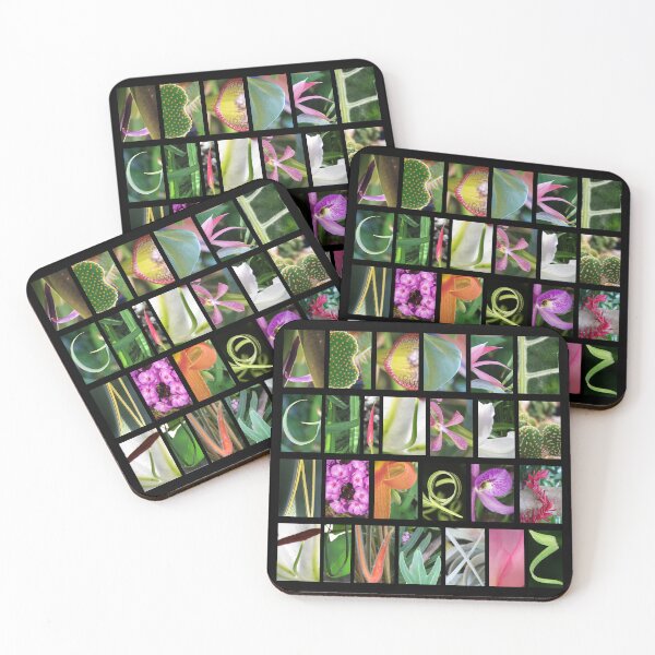 Item preview, Nature Alphabet on Black Background designed and sold by ArtisticUplift.